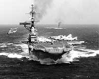 Photo # USN 1120428:  USS Franklin D. Roosevelt in the Gulf of Tonkin, October 1966