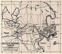 Map: Battle of Massawa, 8 April 1941