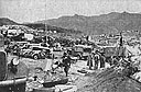 Italian motor transport in Fort Toselli captured by Allied troops