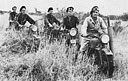 Members of a South African Motor-Cycle Company on patrol in Kenya.