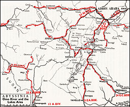 Map: Abyssinia--Omo River and the Lakes Area