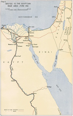 Routes to the Egyptian Base Area, June 1941