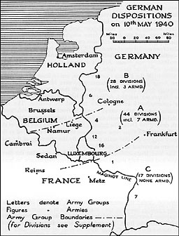 German dispositions on 10th May 1940