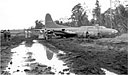 Flying Fortress B-17 which crashed when its right wheel gave way on an airstrip at Aitape