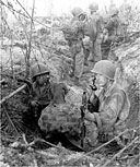 COMMAND POST SET UP ON D DAY, 2 JULY, near Kamiri airstrip on Noemfoor Island