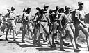 Chinese troops on a road march