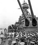 ABOARD THE BATTLESHIP USS MISSOURI just before the Japanese surrender ceremony, Tokyo Bay