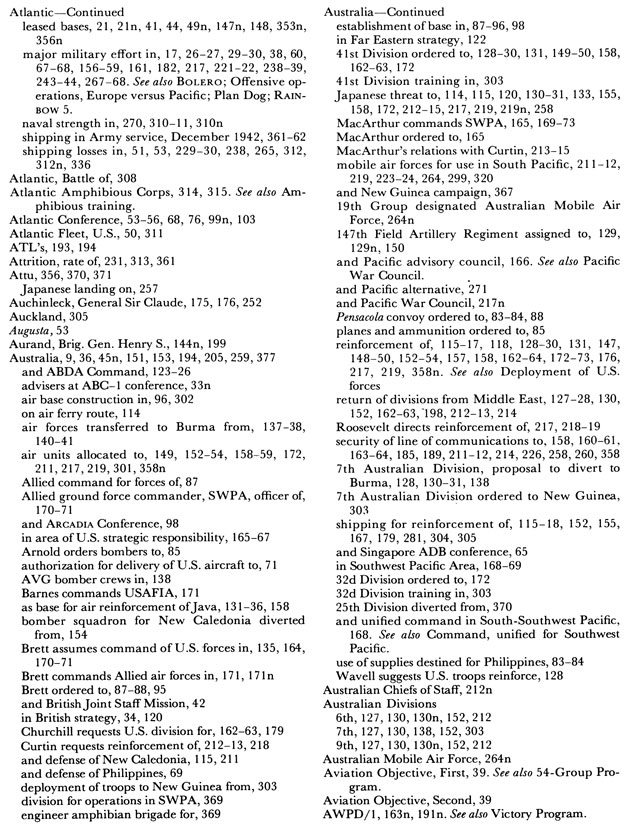 HyperWar: Strategic Planning for Coalition Warfare, 1941-42 [Index]