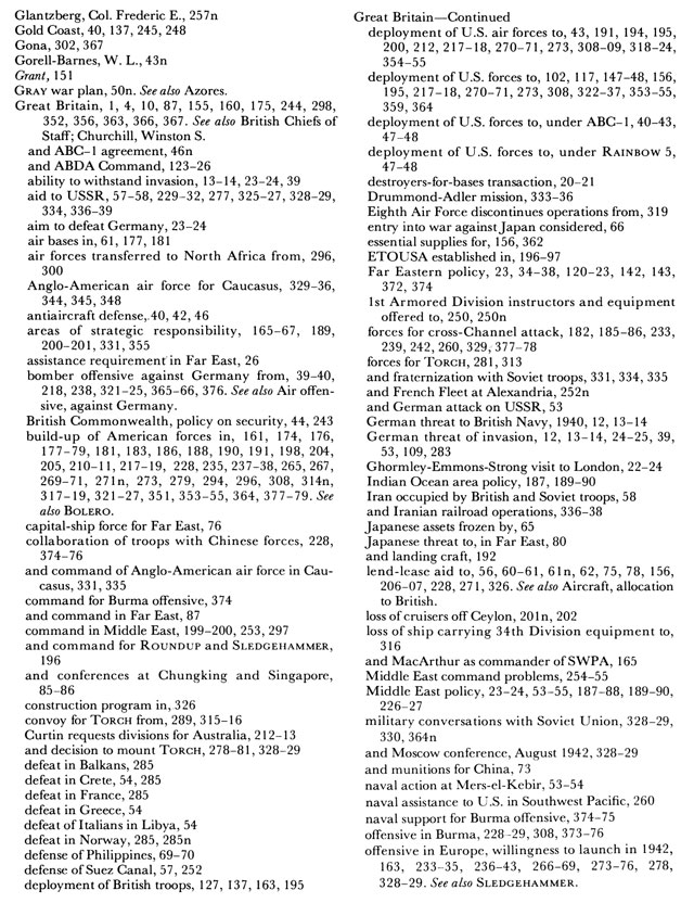 Hyperwar: Strategic Planning For Coalition Warfare, 1941-42 [index]