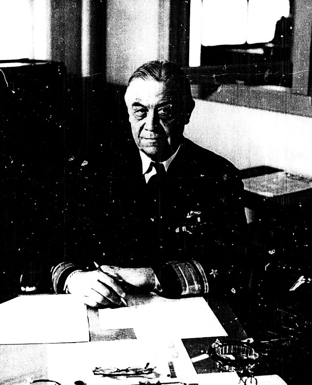 Photo: Rear Admiral M.K. Metcalf, USN(Ret.), Director of Convoy and Routing, 8 May 1945