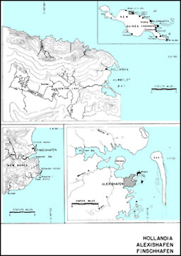 Map: Hollandia, Alexishafen, Finschhafen