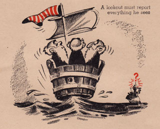 Cartoon: Lookout spots (and reports) 'Three Men in a Tub'