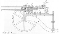 Barnes Machine Gun. Patented 1856