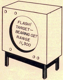 Image with display. Flash! Target-Bearing 027 Range 11,300