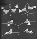Figure 5-3. The correct way to take a kink out of wire rope--4 steps.