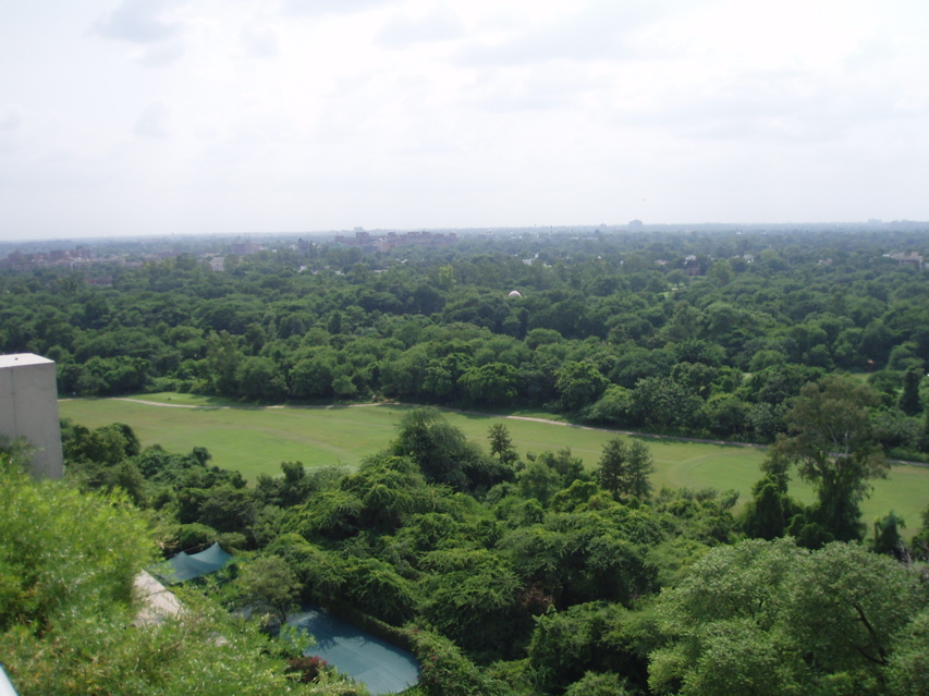 In the golf course area, but Delhi is very green