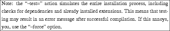 \framebox{\begin{minipage}[t][1\totalheight]{1\columnwidth}%
Note: the {}\lq\lq -tes...
...mpilation. If this annoys, you, use the {}\lq\lq -force'' option.%
\end{minipage}}%